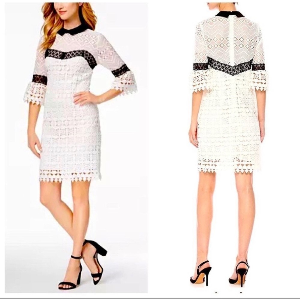 Nanette by Nanette Lepore Lace Crochet Mini Collar Dress NWOT SIZE 14